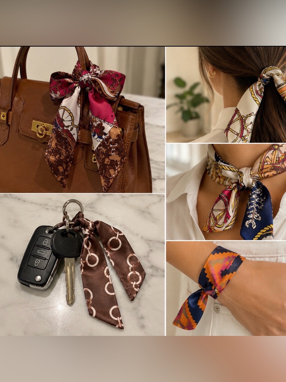 Bag scarves or hairbands - assorted Qty10 - Picture 2 of 6